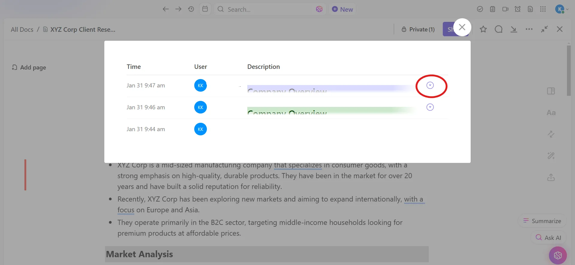 Lihat versi terbaru dokumen Anda: cara melihat riwayat edit di google docs