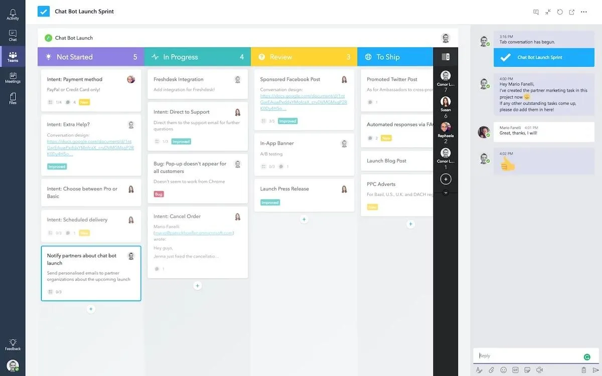 Uso de la integración de MeisterTask para gestionar tareas en Microsoft Teams