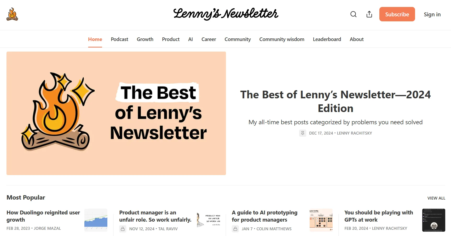 Lennyのニュースレター:プロダクトマネジメントブログ