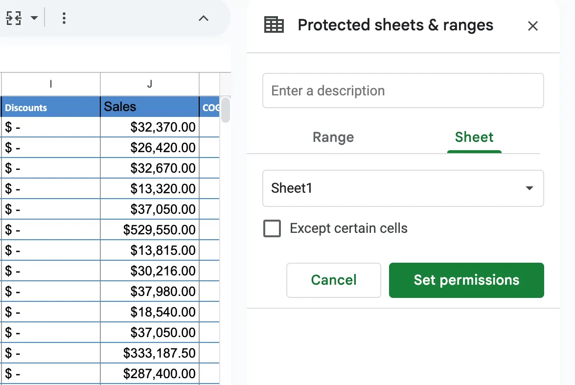 Selecione a planilha a ser bloqueada Como bloquear células no Google Sheets