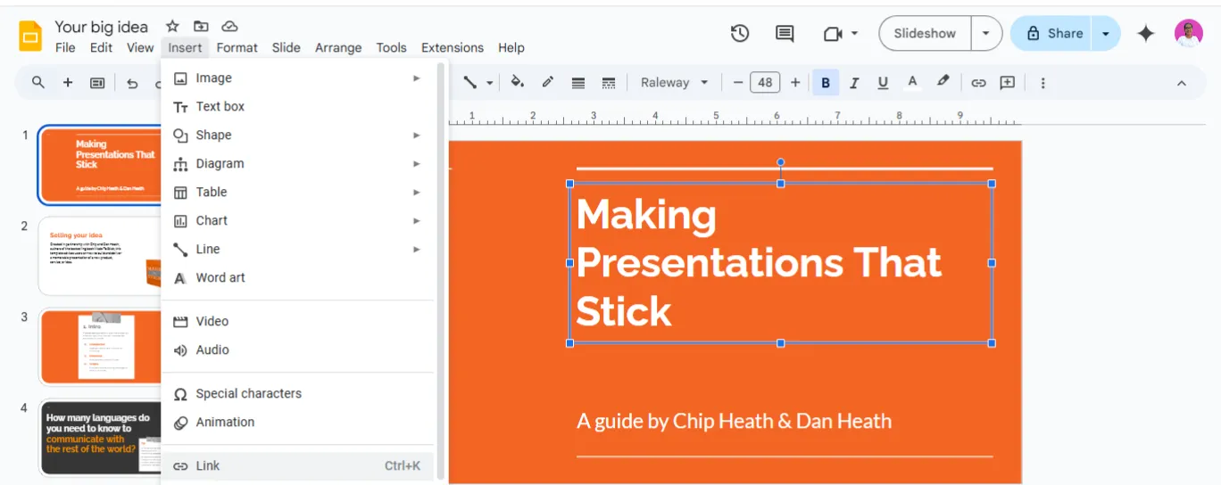 Klicka på Infoga: Så lägger du till ljud i Google Slides
