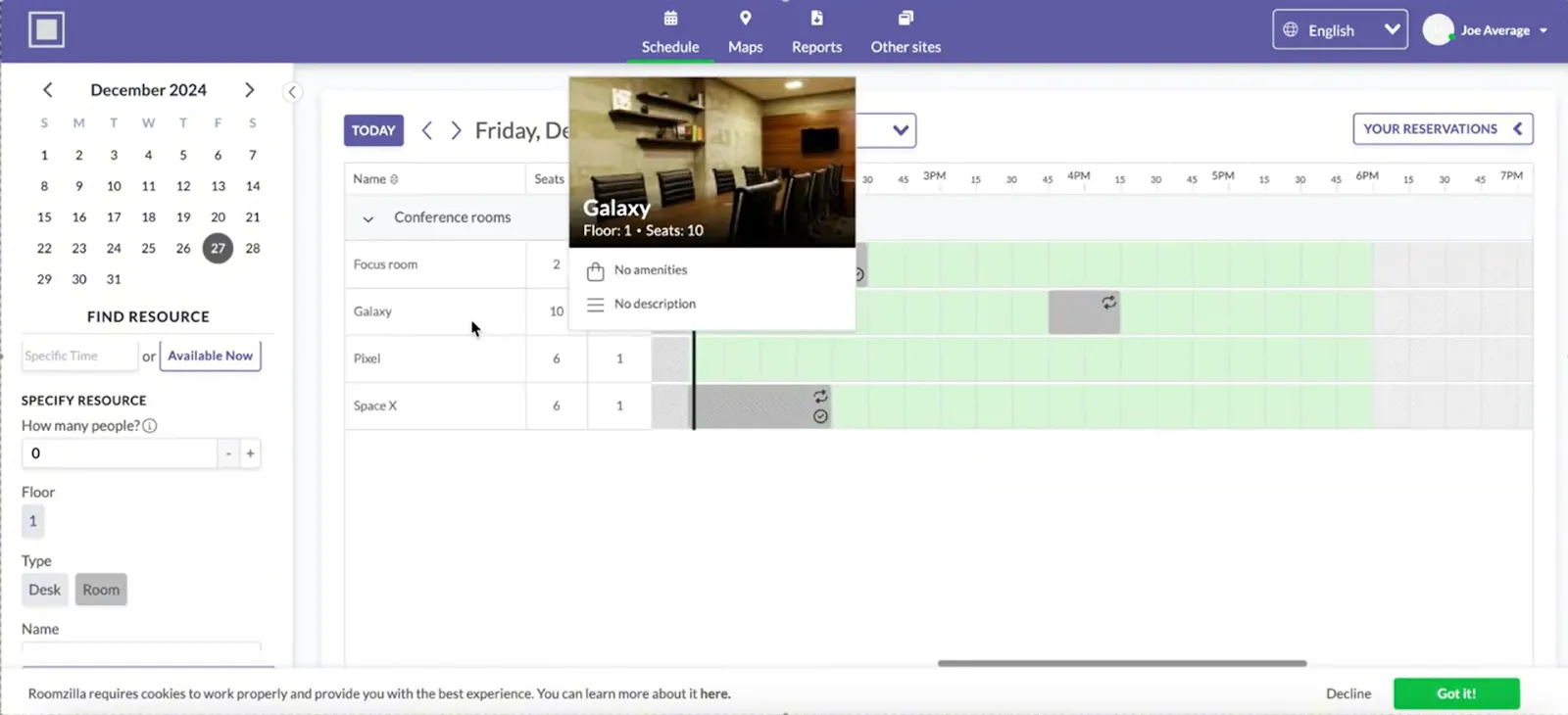 Roomzilla: برنامج حجز الغرف