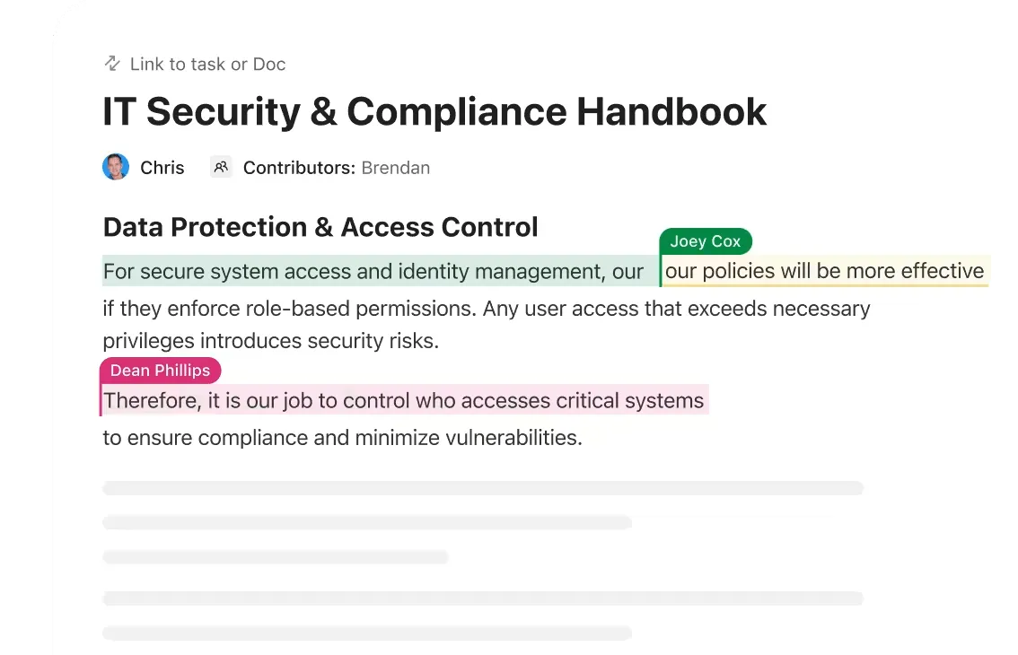 Създайте централизирани записи в ClickUp Docs