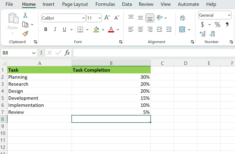 Hogyan készítsünk kördiagramot az Excelben? Clickup lépések