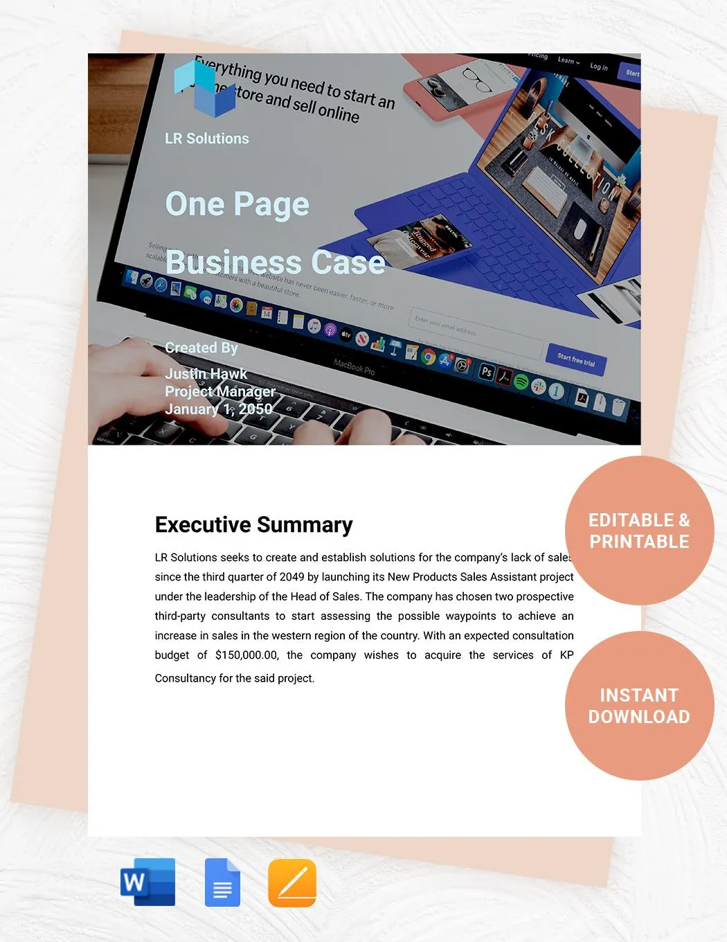 Mẫu One Pager cho Microsoft Word
