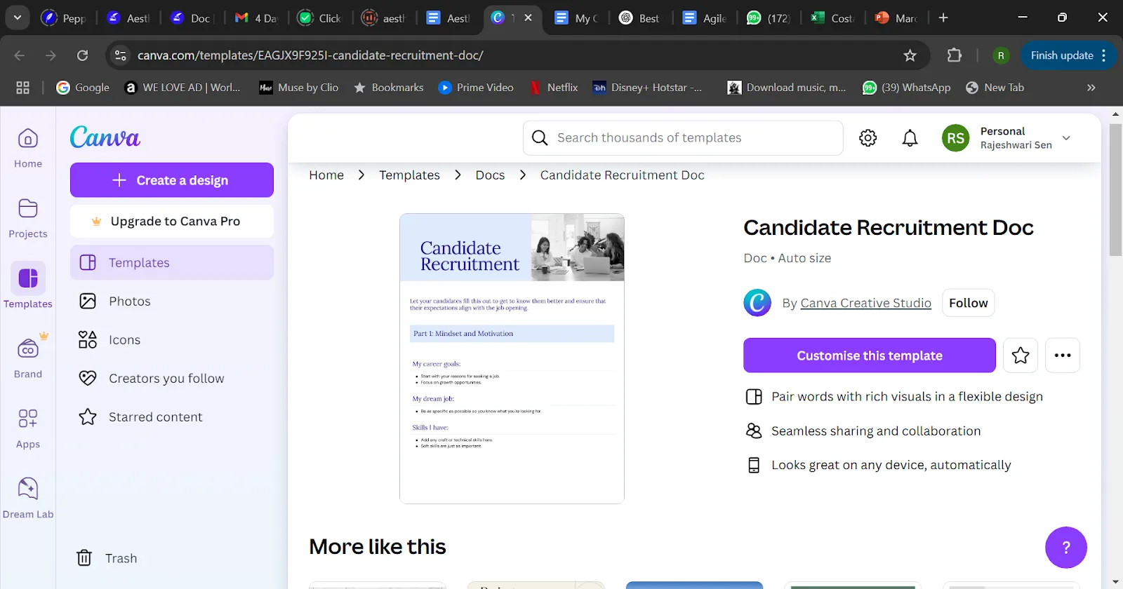 Il documento per il reclutamento dei candidati: modelli estetici dei Documenti Google