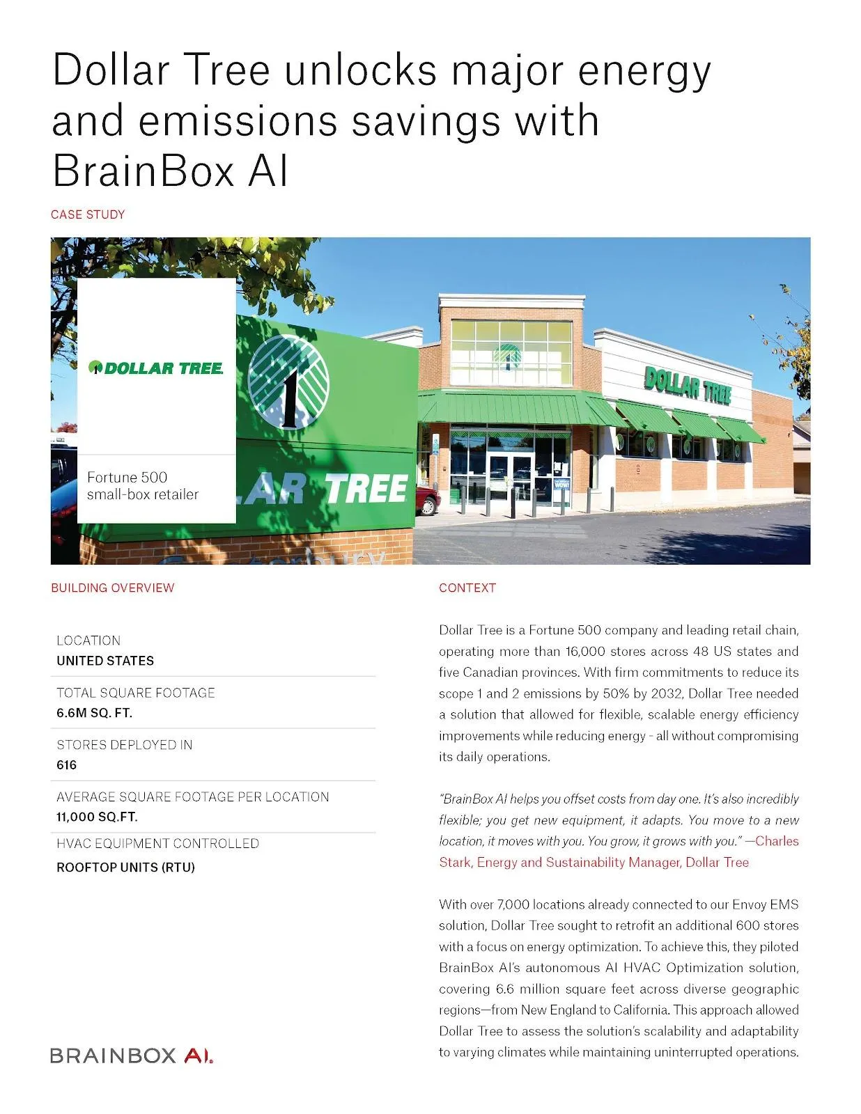 L'iniziativa di risparmio energetico di Dollar Tree con BrainBox AI: IA generativa nel settore edile
