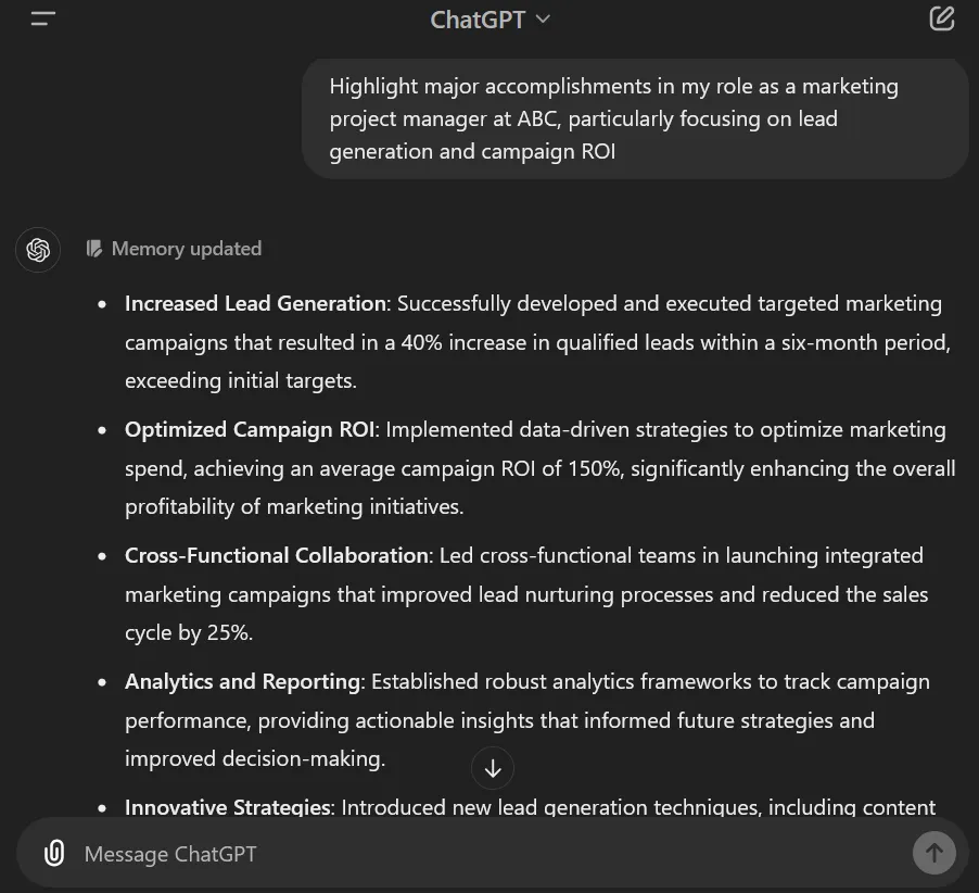 Prompt voor marketingprojectmanager