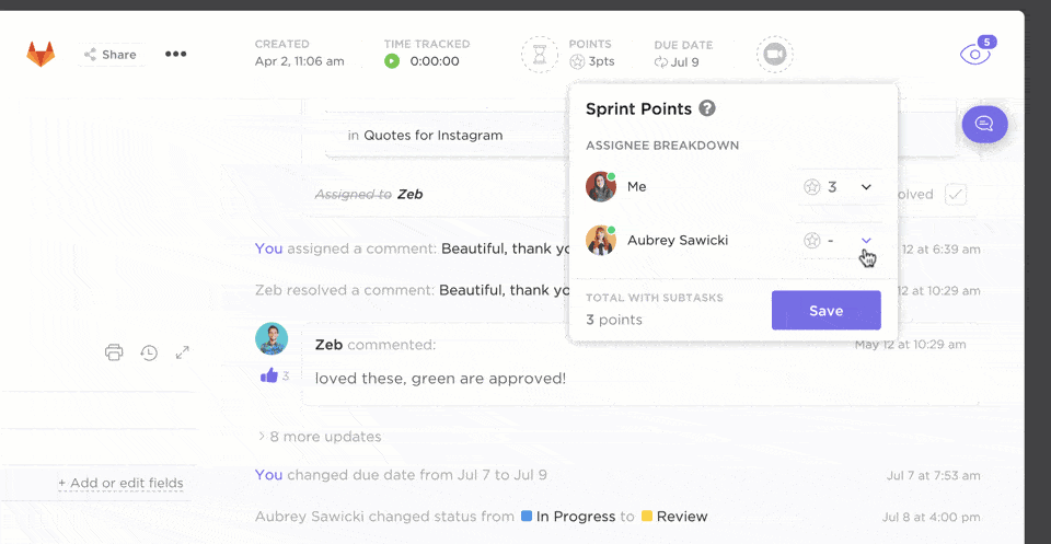 ClickUp Sprint