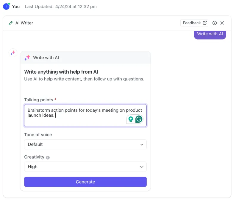 Rédigez sans effort des textes publicitaires percutants grâce à ClickUp Brain