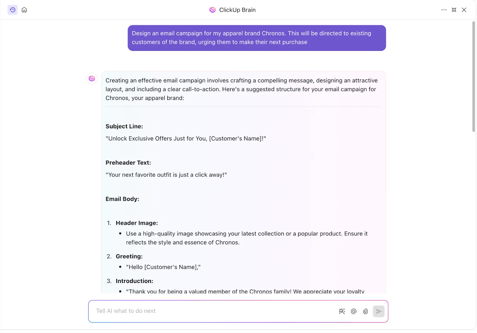 ClickUp Brain