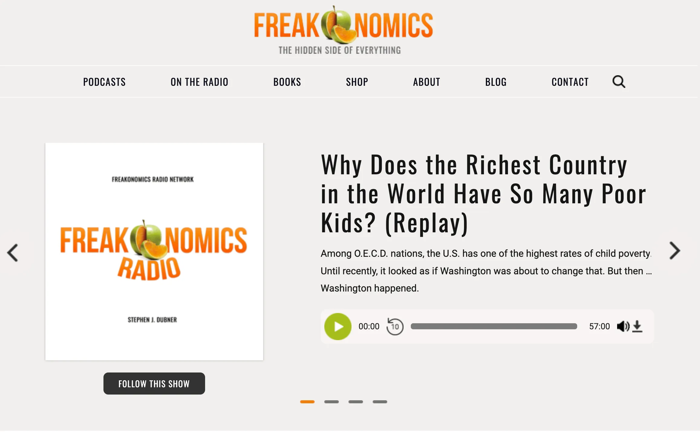 Freakonomics ana sayfası