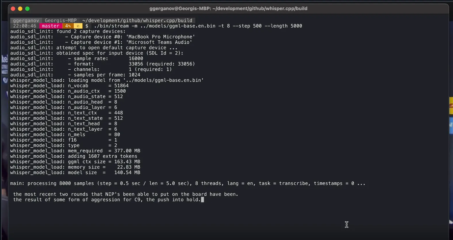 Bästa offline-AI-verktyg: Whisper.cpp