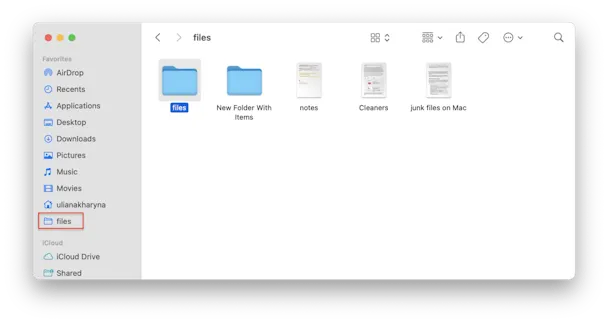 Marque suas pastas como favoritas no Mac