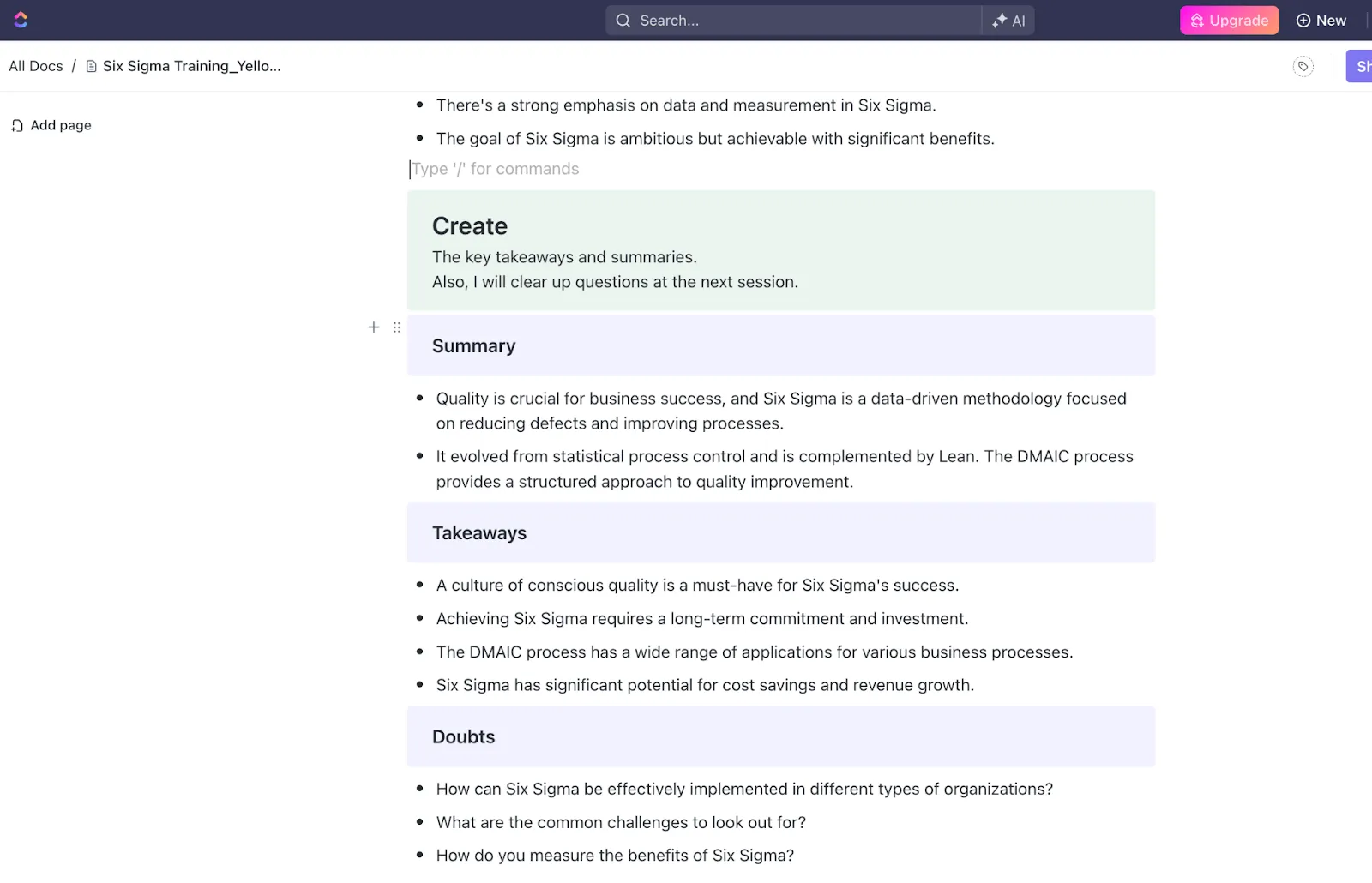 ClickUp Docs
