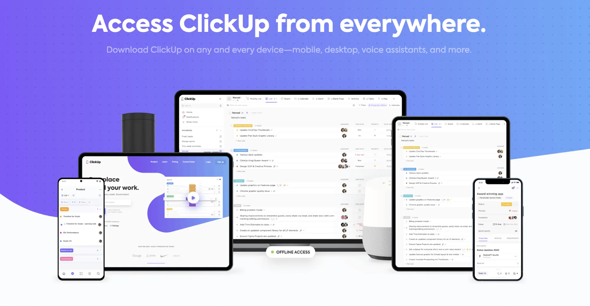 Téléchargez ClickUp et accédez-y depuis n'importe quel appareil !