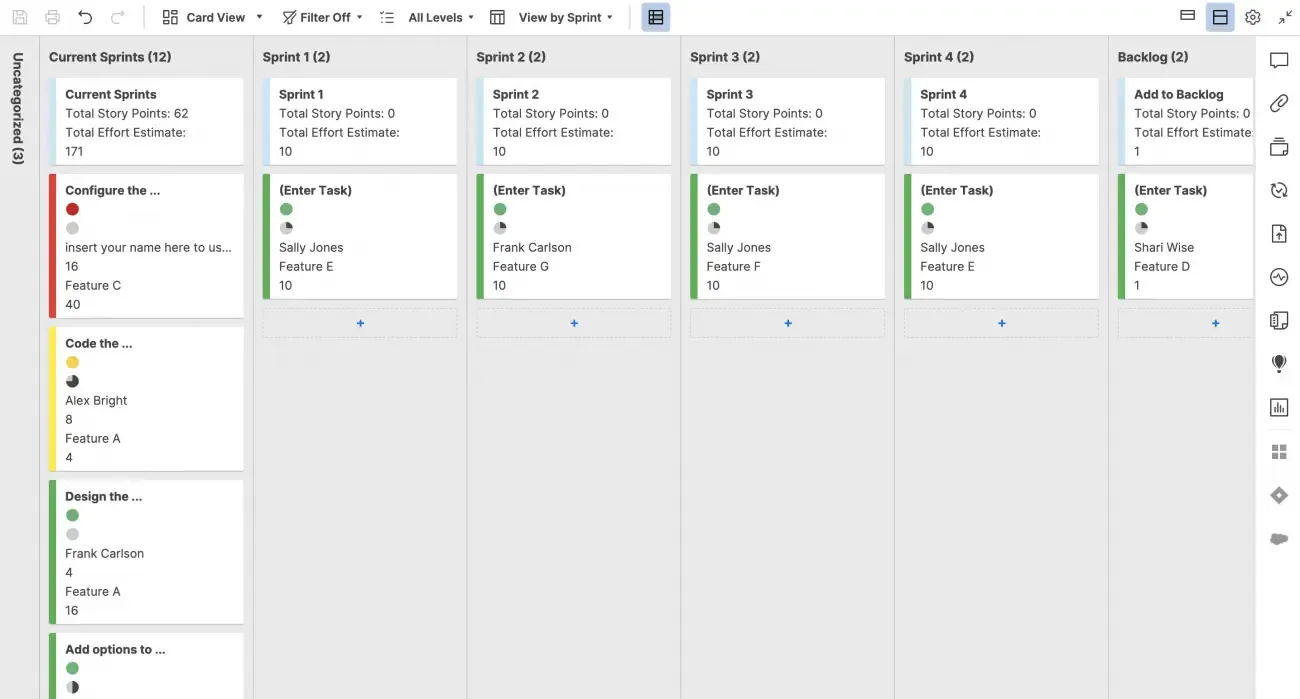 Modello di tabellone per la pianificazione dello sprint: modelli Smartsheet