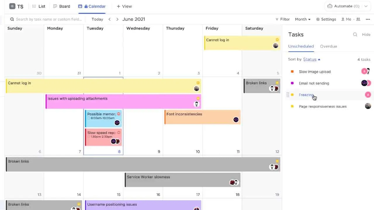 Intégrations ClickUp Google Agenda