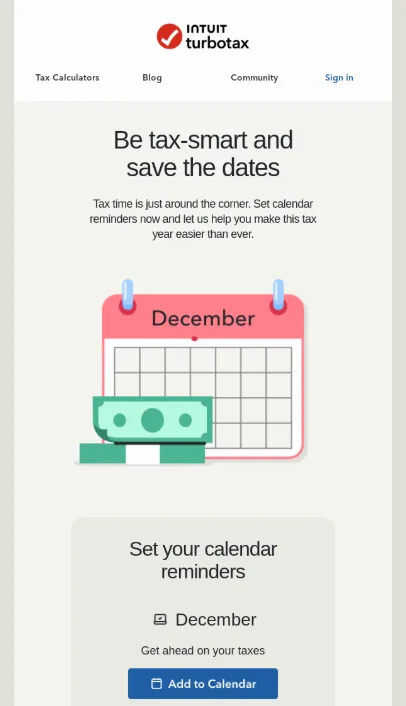 النشرة الإخبارية ل Intuit Turbotax: أفكار النشرة الإخبارية