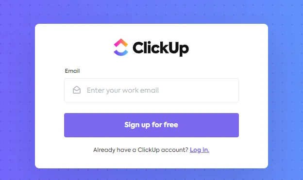Plantilla de registro de ClickUp