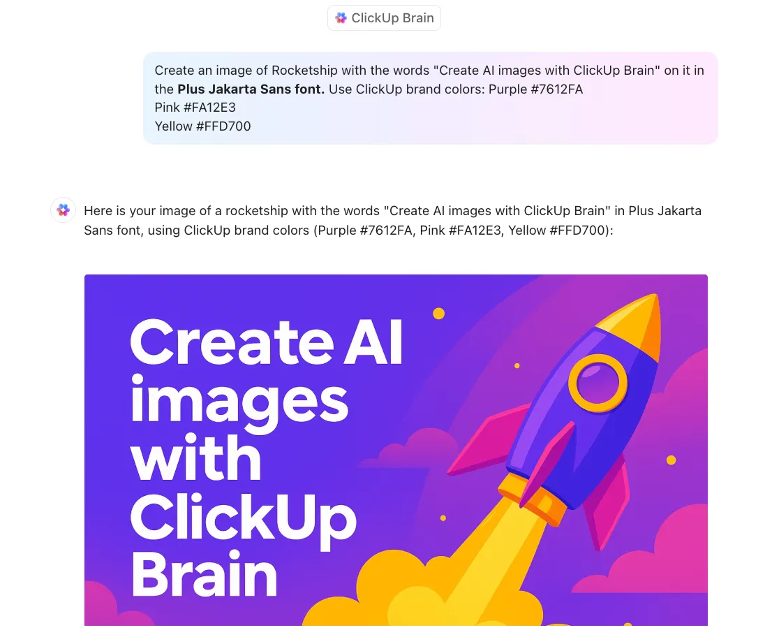 ลองใช้ ClickUp Brain เพื่อสร้างภาพด้วย AI