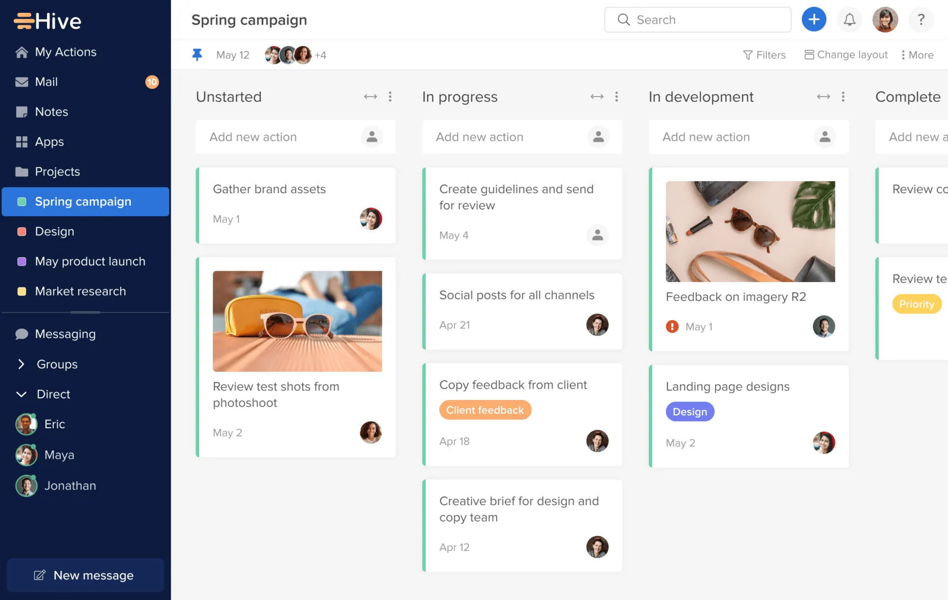 Chế độ xem Hive Kanban