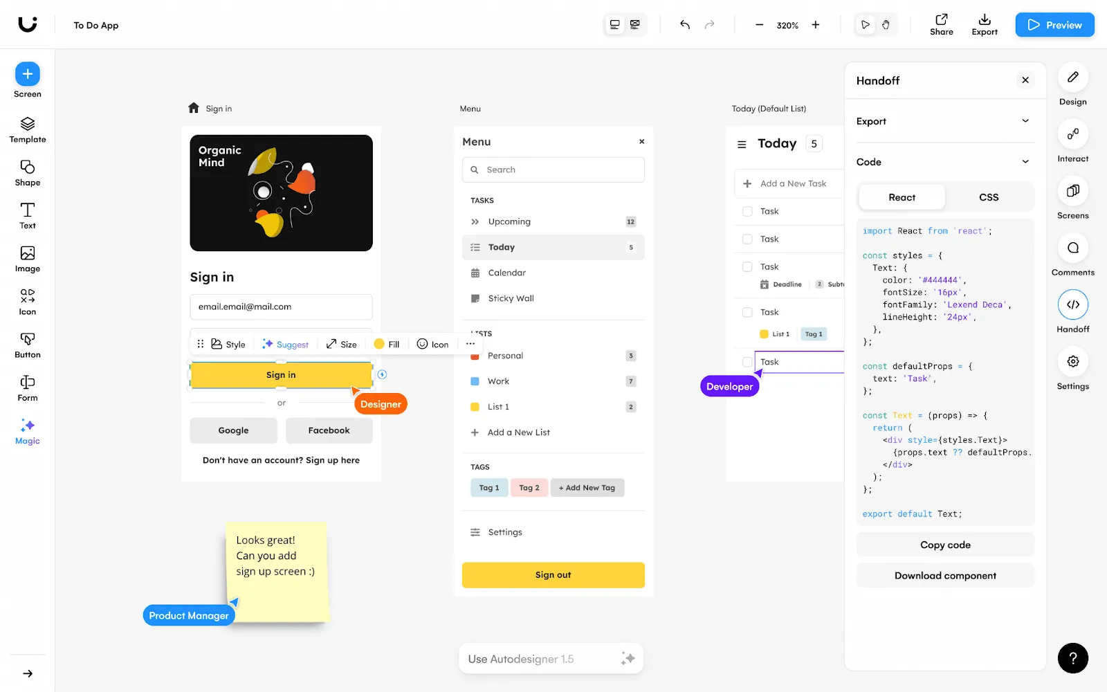 Uizard (AI 프롬프트로 빠른 와이어프레임 및 모크업 제작에 최적)_디자이너를 위한 AI 에이전트