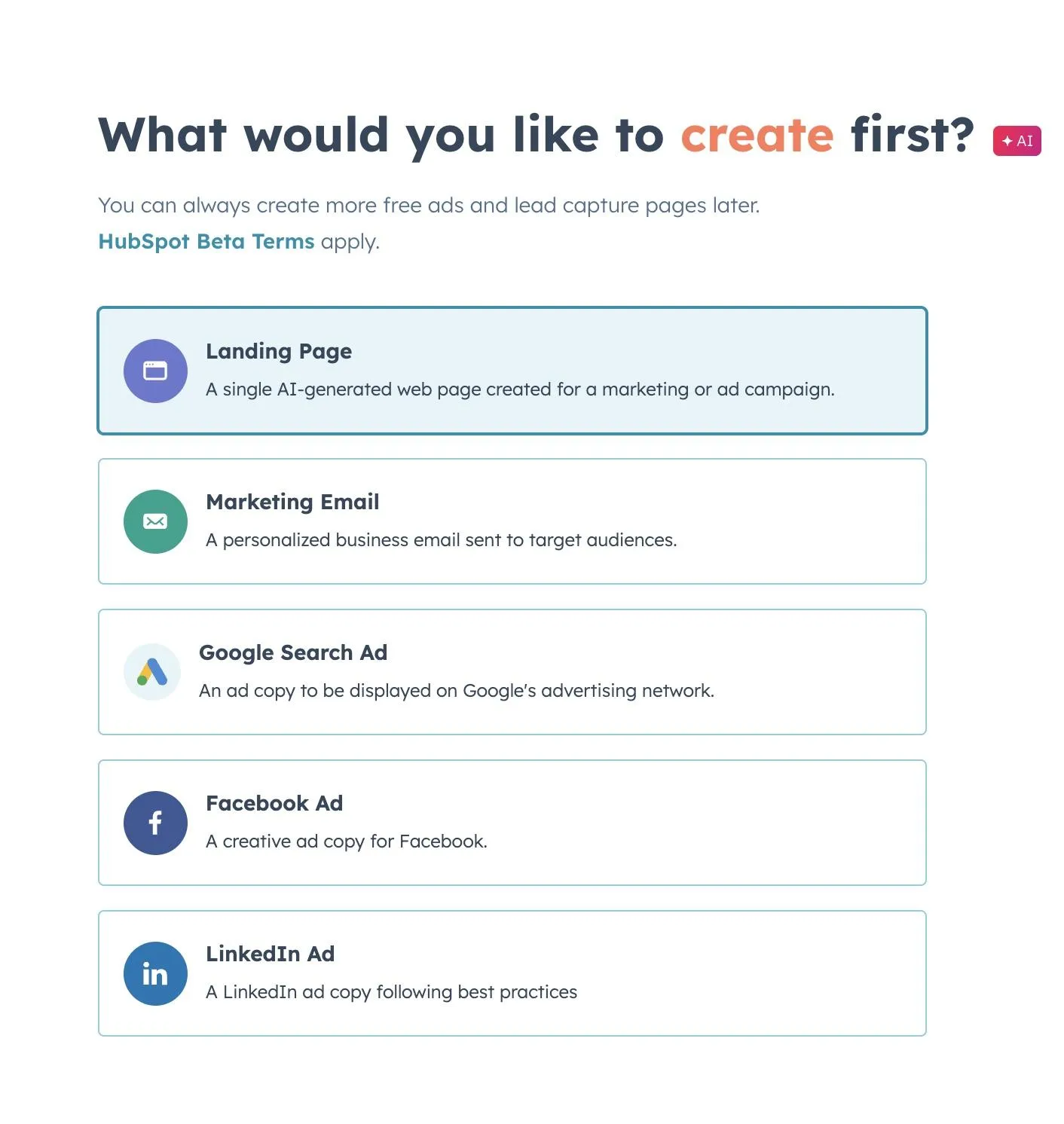 HubSpot: أداة إنشاء الحملات باستخدام الذكاء الاصطناعي