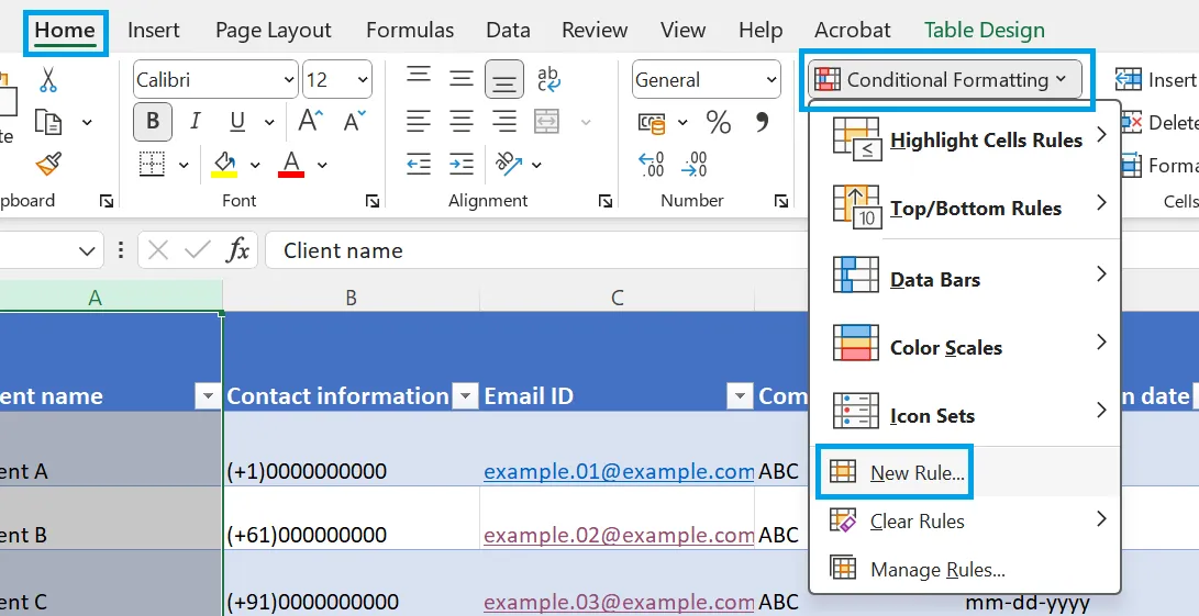 Bedingte Formatierung in Excel