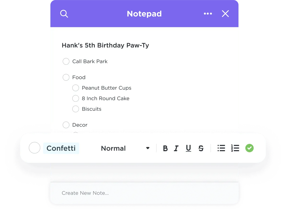 ClickUp Notepad