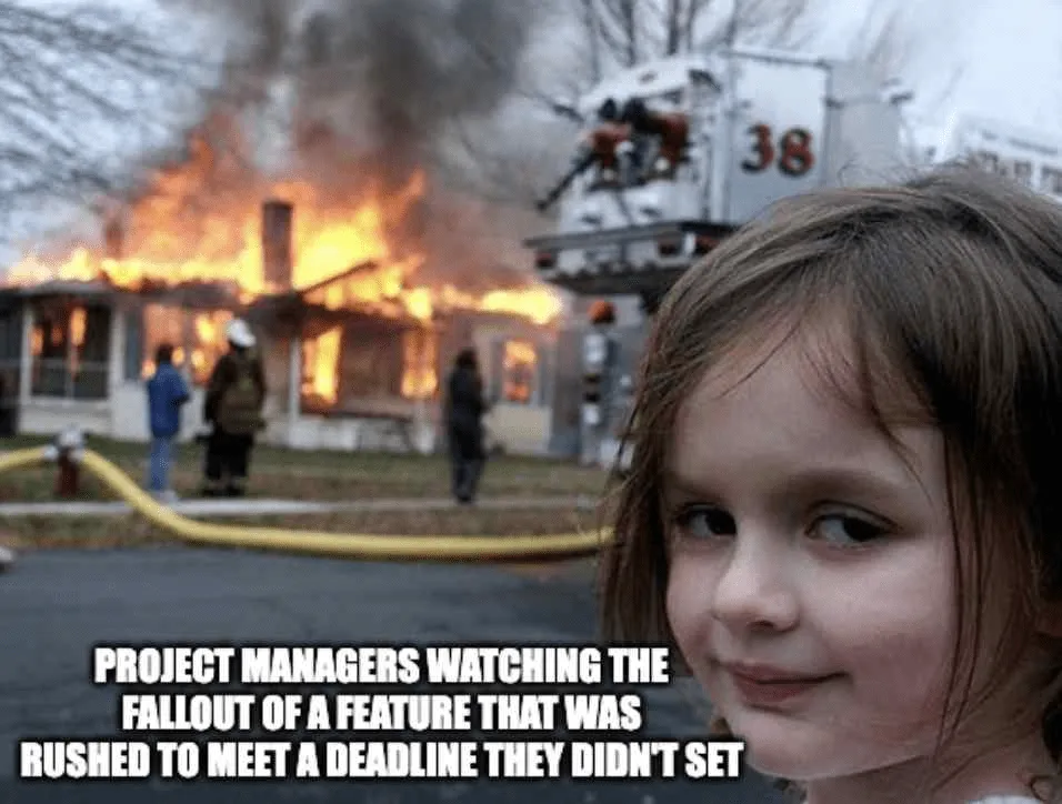 Projekt bukása mém