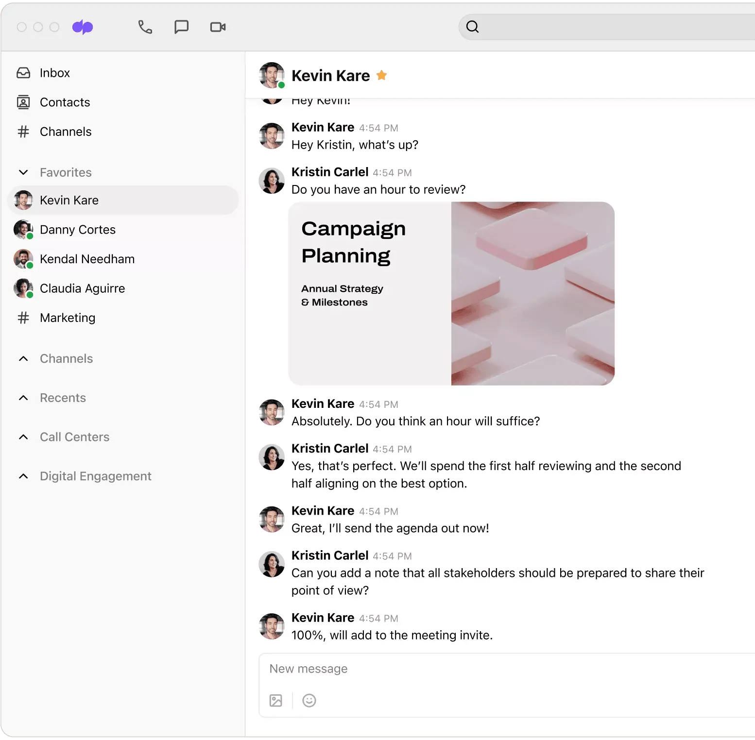 Aplicación de mensajería empresarial Dialpad