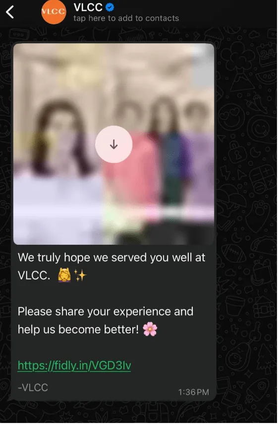 แบบฟอร์มการรวบรวมความคิดเห็น; แบบฟอร์มข้อความธุรกิจ WhatsApp