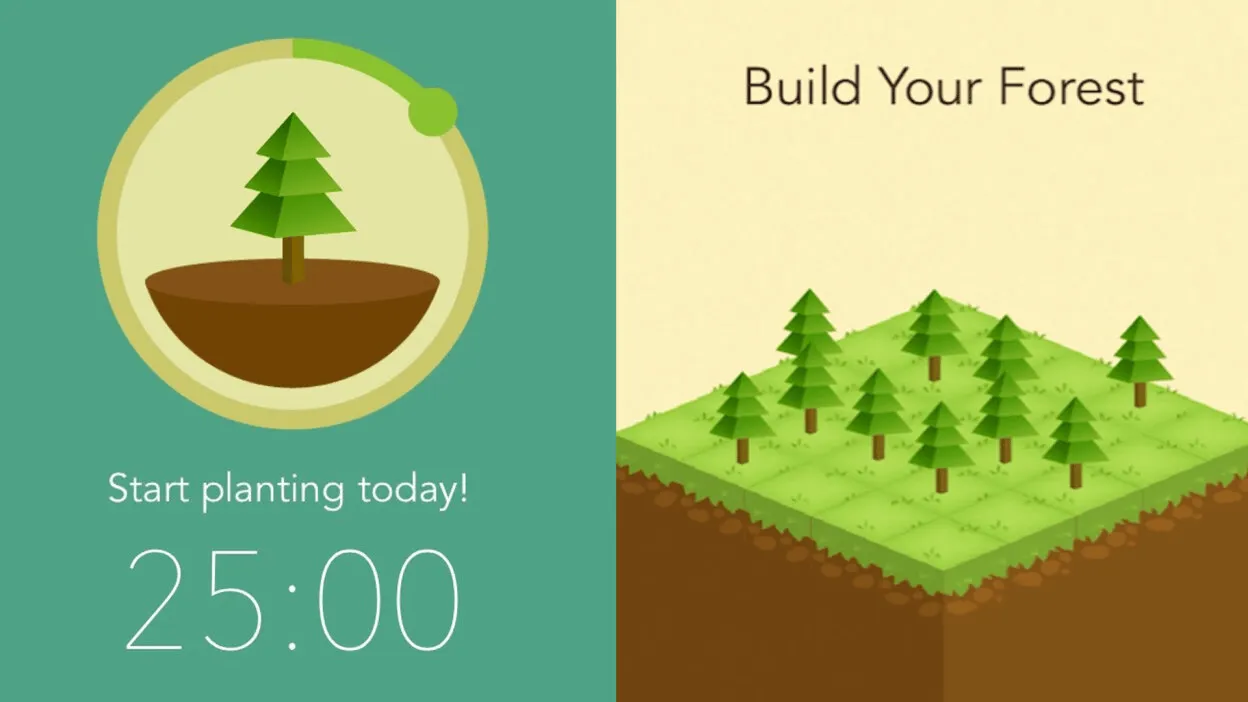 Bleiben Sie konzentriert und entwickeln Sie mehr Selbstbeherrschung mit der Forest-App.