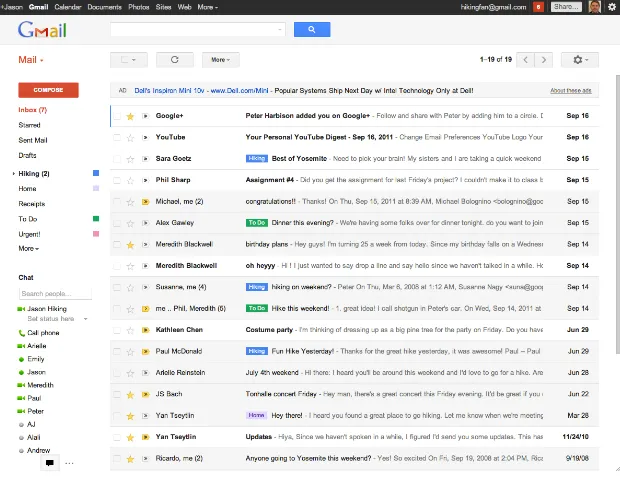 Tùy chỉnh mật độ chế độ xem Gmail