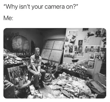 Lidé vás žádají, abyste během schůzky na Zoomu zapnuli kameru meme