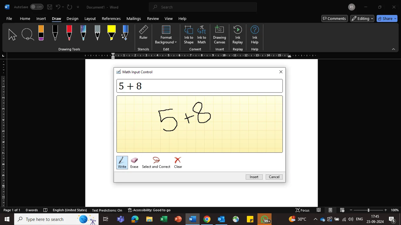 Como desenhar no Word - Convertendo tinta em forma ou matemática