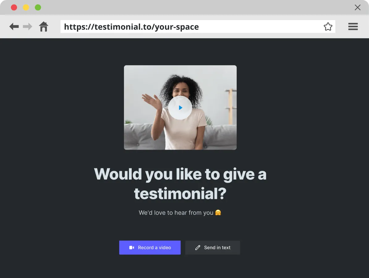 اجمع شهادات من العملاء باستخدام Testimonial