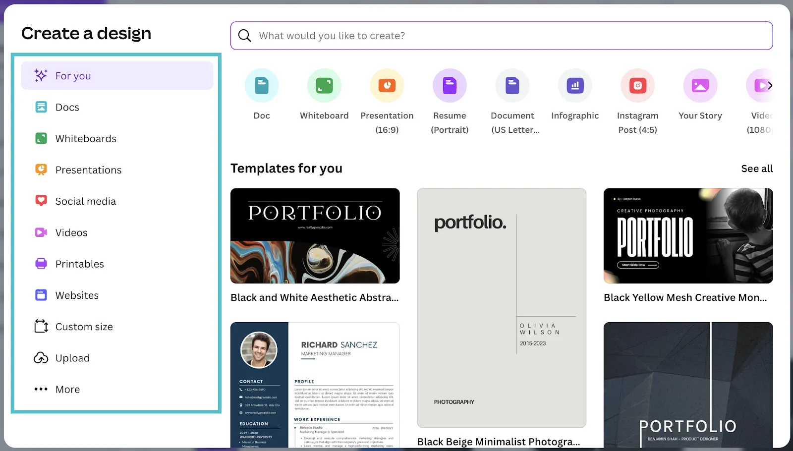 วิธีทำให้ข้อความโค้งใน Canva: ขนาดผืนผ้าใบที่ต้องการ