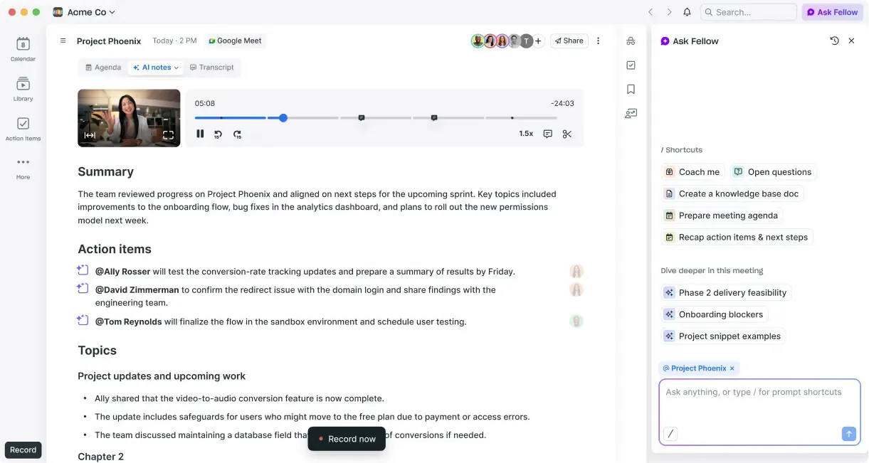 Fellow: assistenti di riunione basati sull'IA per le piccole imprese