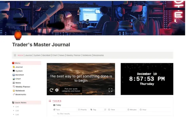 Template Jurnal Notion: Template Jurnal Perdagangan