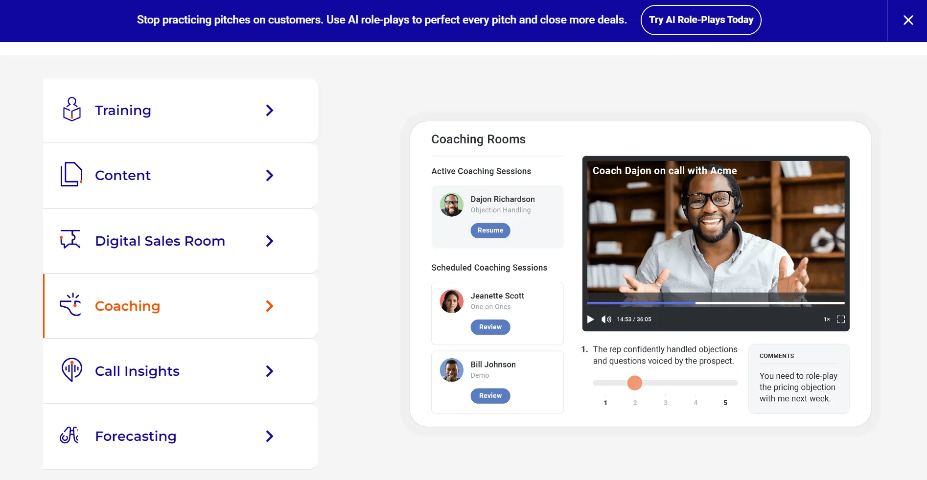 Mindtickle pour la formation de l'équipe commerciale