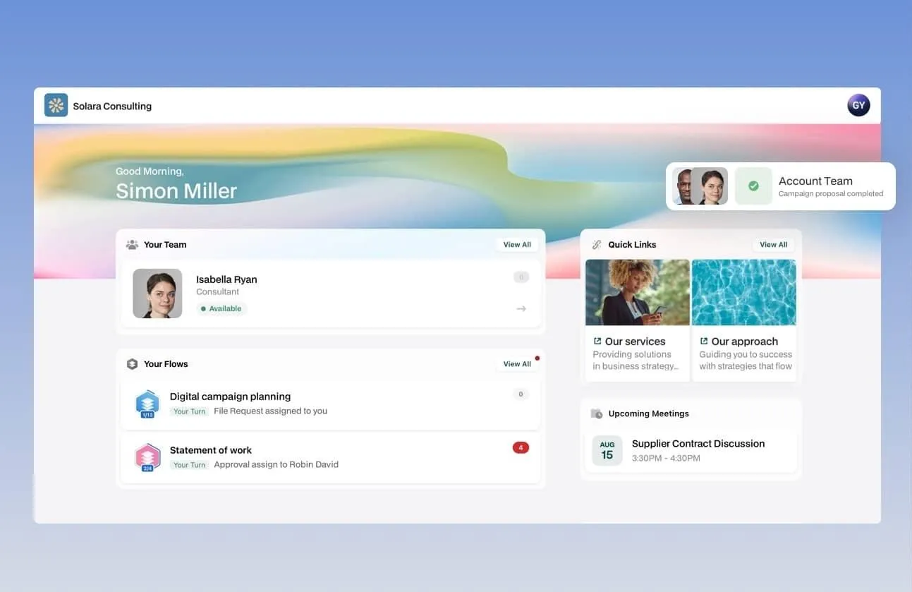 Software de portal para clientes Moxo