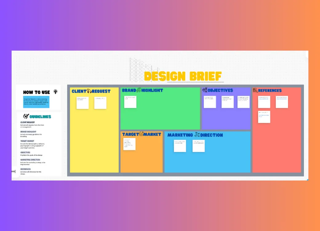 Design-Brief-Whiteboard-Vorlage von ClickUp