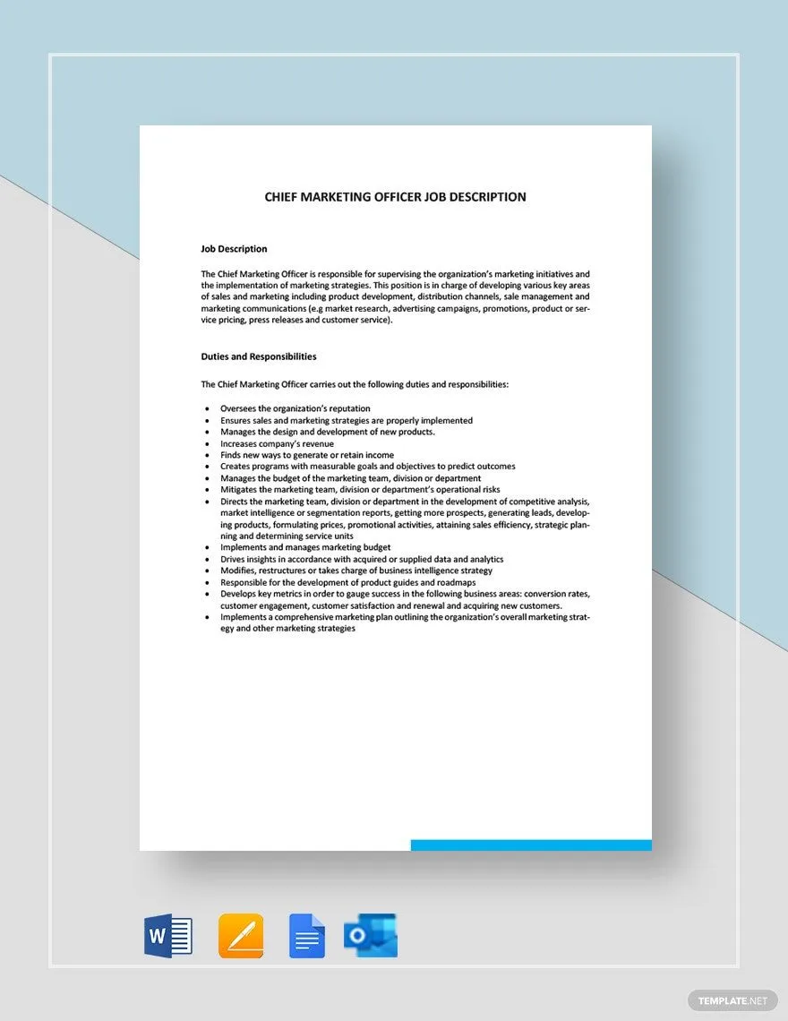 Modèle Word de description de poste de directeur marketing