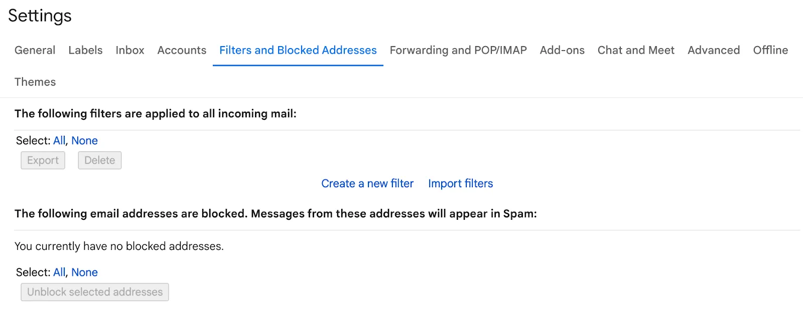 ตัวกรอง Gmail