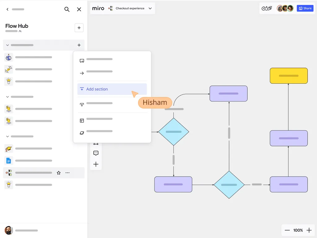 Miro: Software für Workflow-Diagramme