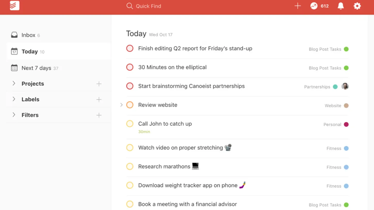 Motion vs Todoist: gestión de tareas