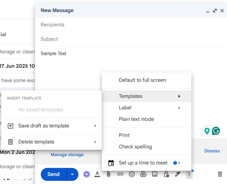 إنشاء قالب - أتمتة Gmail