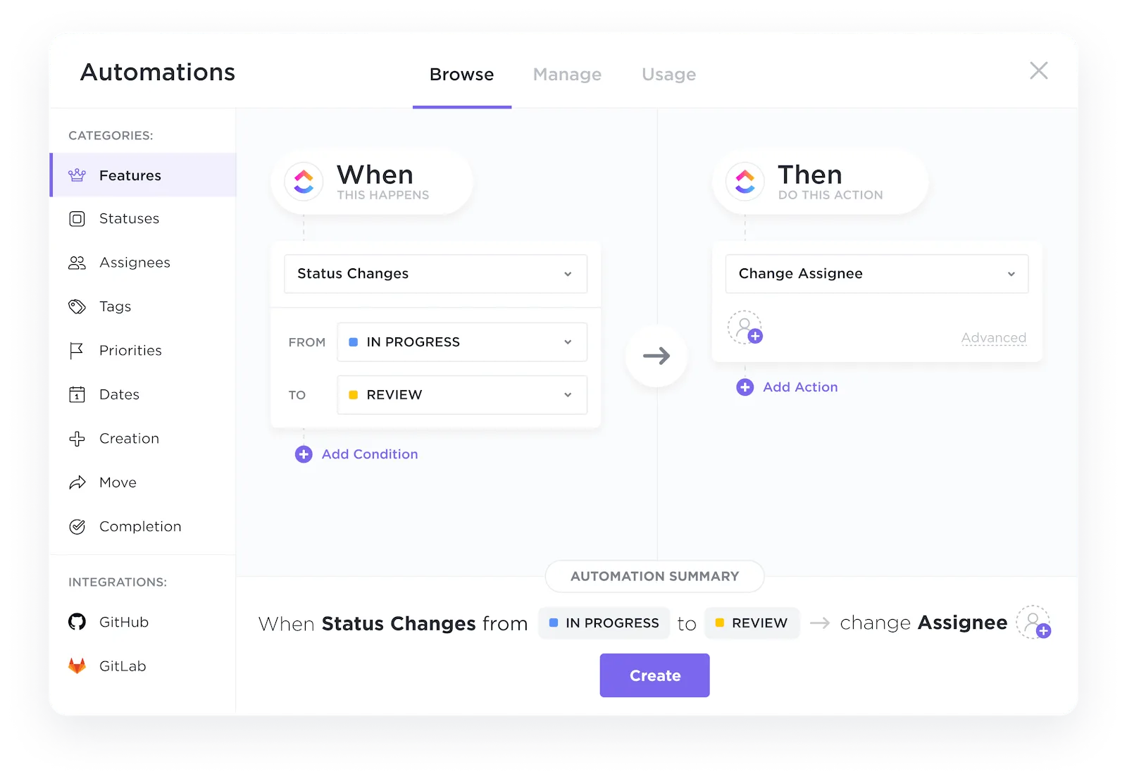 ClickUp Automatisation : Exemple de prévision des ventes
